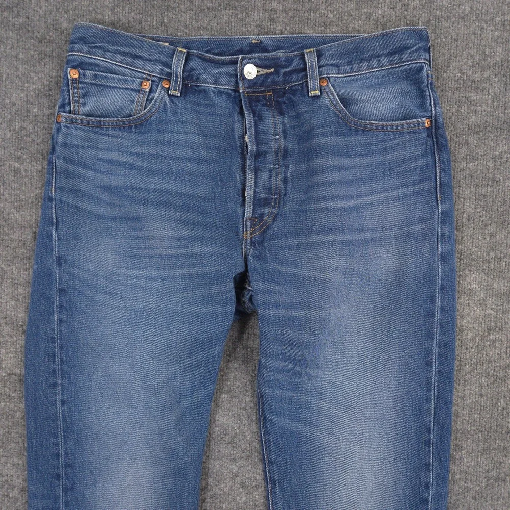 Levis Jeans Mens 33X32 Blue Premium 501 '54 Straight Big E Medium Wash Denim
